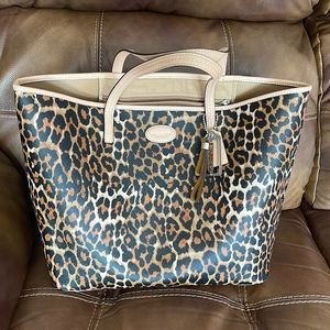 Coach leopard large tote